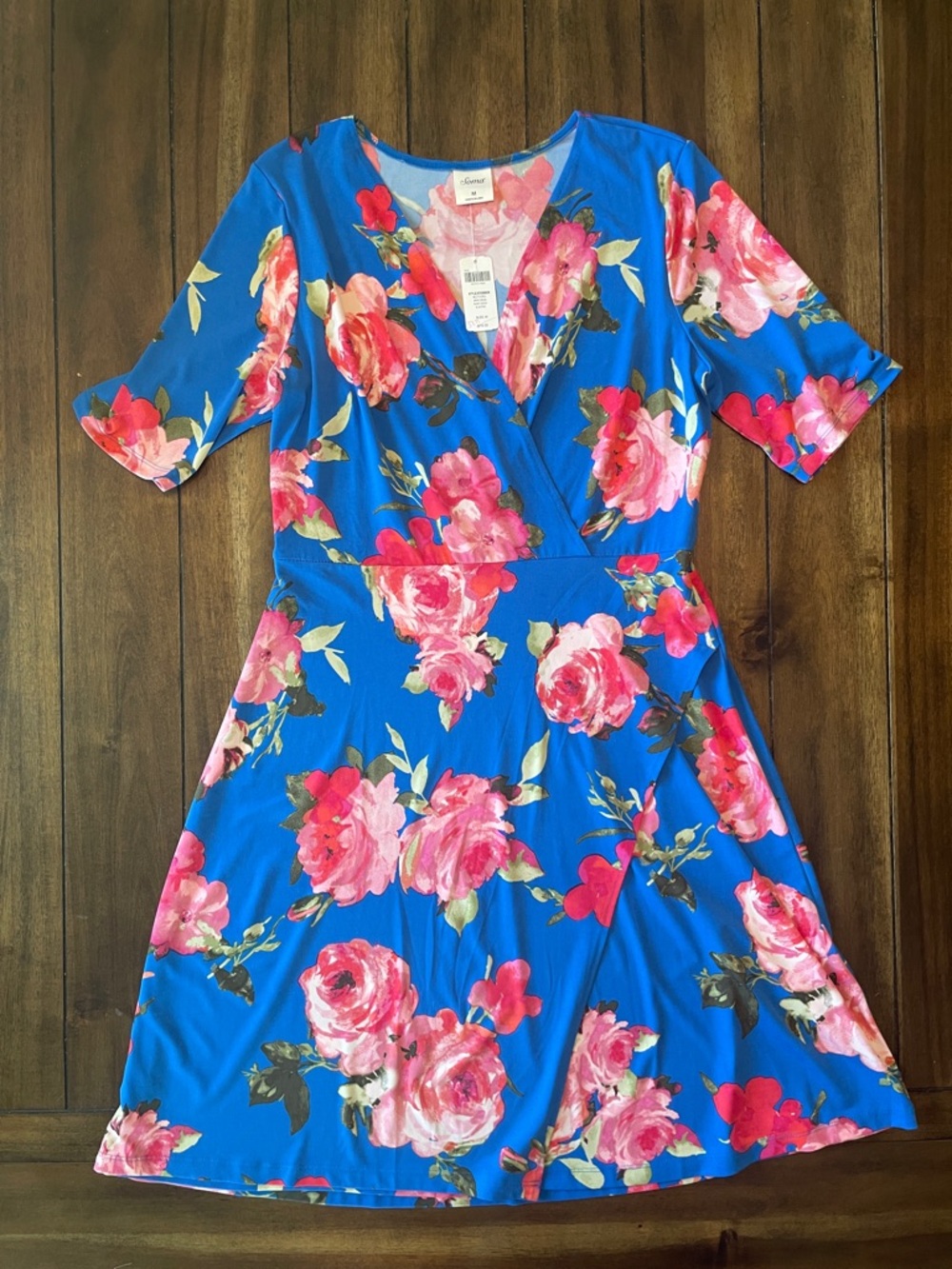 NWT Multi Floral Wrap Dress, Size Medium